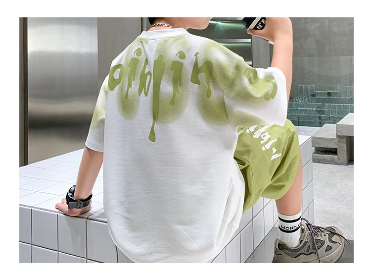 Heißer Verkauf Jungen Sommer Mode Baumwolle 2-teilige Kurzarm-T-Shirts + Shorts Anzüge 5-14 Jahre Kinder Freizeitkleidung Kinderbekleidungssets – Detail 18