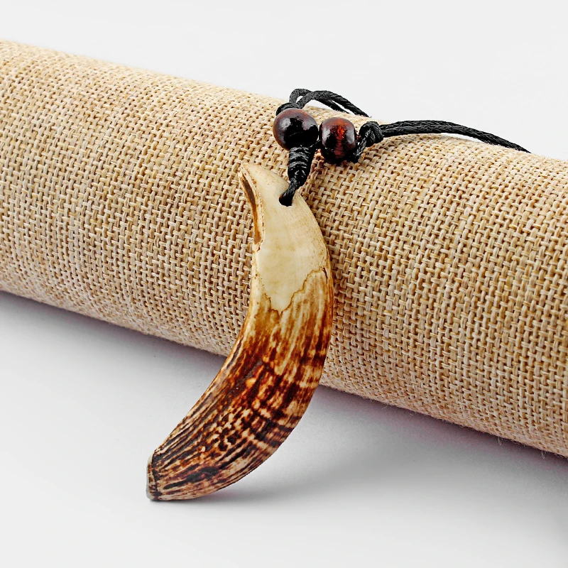 12pcs/lot Ethnic Amulet Real Ornaments Tooth Pendant Necklace Fashion Animal Tooth Necklaces Trend Jewelry Choker Wholesale