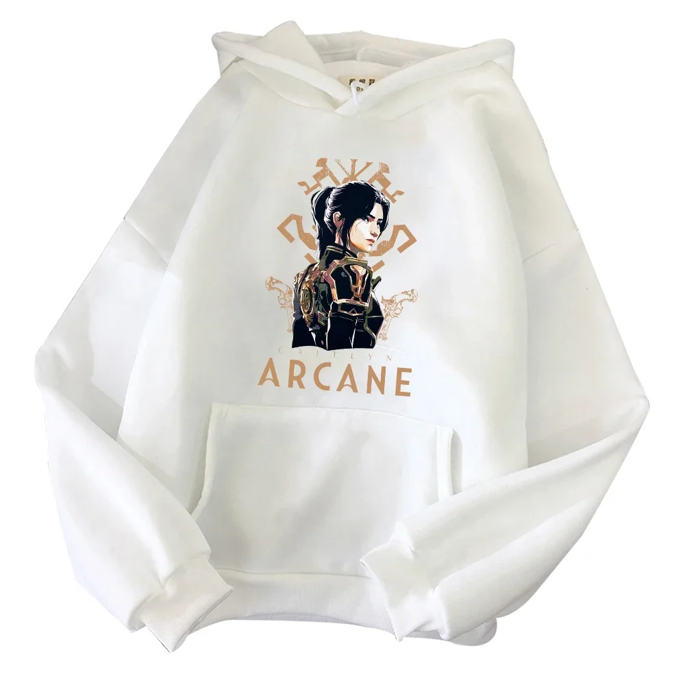 Arcane Season 2 Caitlyn Hoodie Harajuku Pullover Tops Sweatshirt Fans Gift Comfortable Warm Tops Sweatshirt Female Clothes