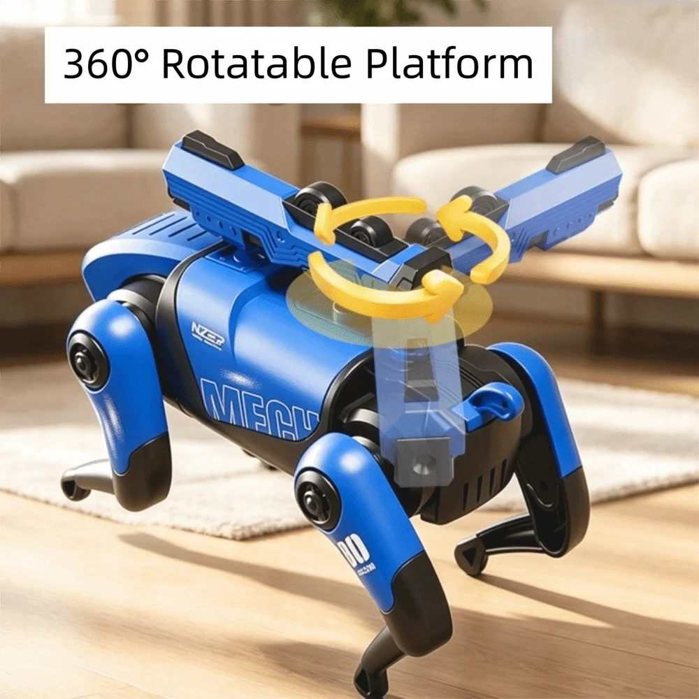 Sound Effects Electric Robot Dog with Light Intelligent Walking Mechanical Dog Light Music Rotating Bionic Robot Dog