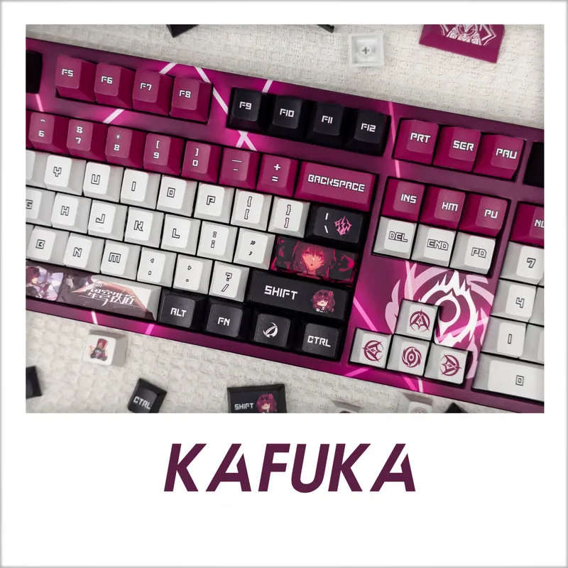 Honkai Starrail Kafuka Themed Keycap 120key Cherry Profile Pbt Thermal Sublimation Mechanical Keyboard Anime Game Cartoon Keycap