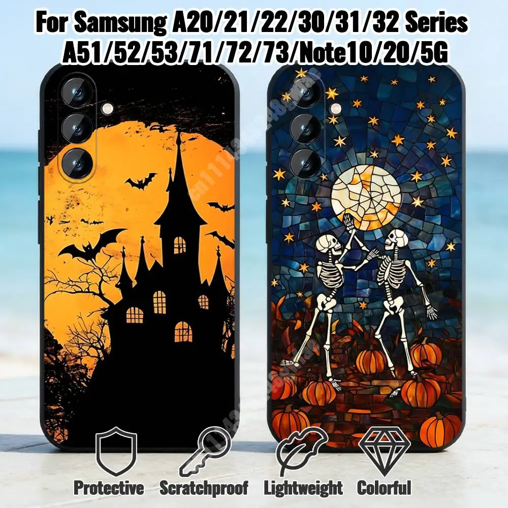 Halloween Pumpkin Lantern Phone Case for Samsung Galaxy A10 11 12 20 21 22 S E A30 31 32 A40 41 42 TPU Cover
