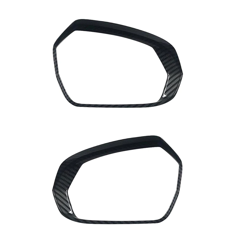 Car Carbon Fiber ABS Rear View Mirror Rain Shield Cover Trim For Hyundai Custo 2022 LHD