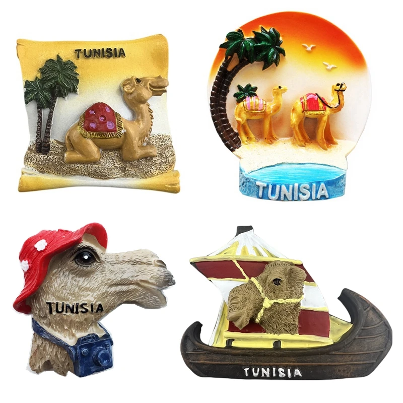 Hand-painted Africa Tunisian Desert Camel 3D Fridge Magnets Tourism Souvenirs Refrigerator Magnetic Stickers Home Decor