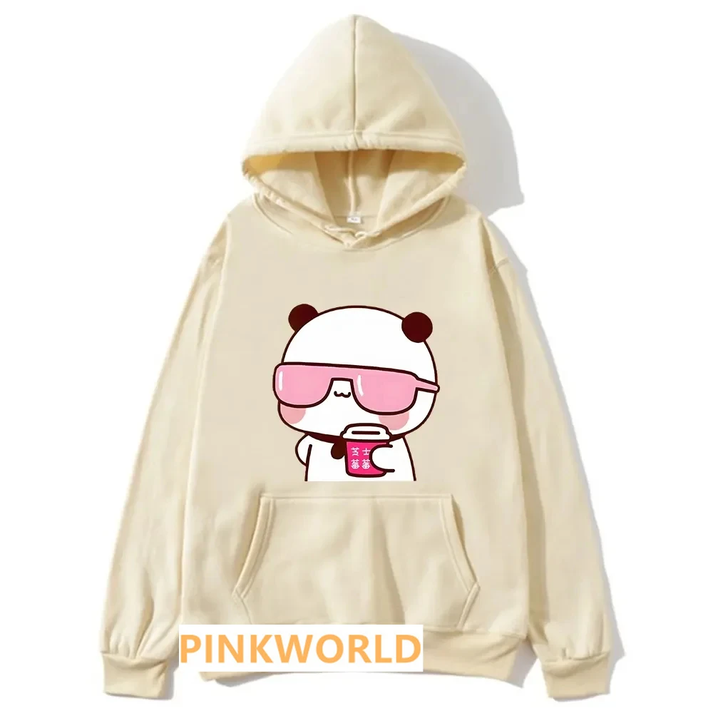 Couple Hoodies Bubu Is Watching Movie With Dudu Autumn Winter Sweatshirt Cartoon Kawaii Pullover Harajuku Men Women Sudaderas