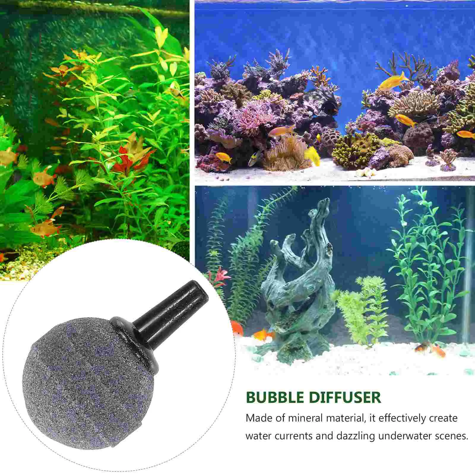 10 Packs Bubble Diffuser Air Stone Pump Ball Shape Airstones Fish Tank Spherical Mineral