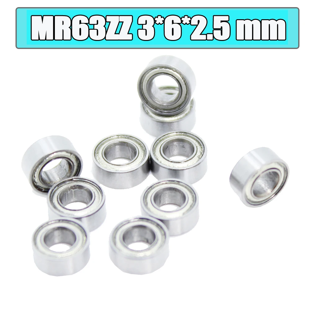 

10PC MR63ZZ Bearing ABEC-1 3*6*2.5 mm Miniature MR63 ZZ Ball Bearings L630ZZ MR63Z