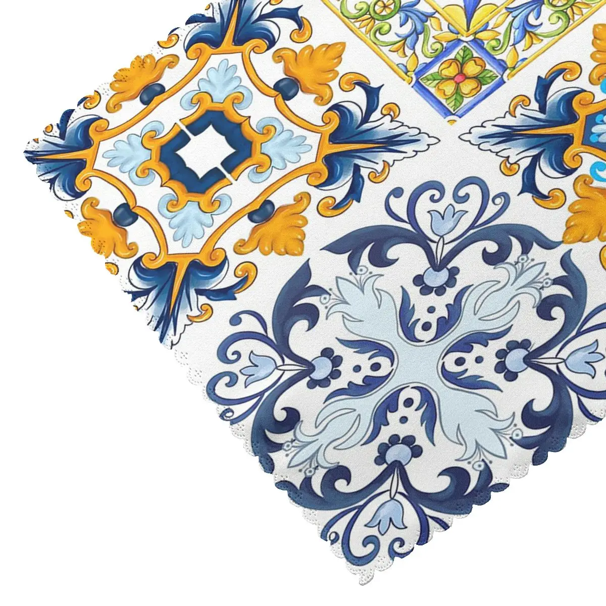 Copy Of Sicilian Tiles mediterranean,mosaic,ornamental Placemat Washable Plate Mat for Dining Table Bowl Coaster Absorbent Mats