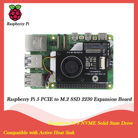 Raspberry Pi 5 NVME Solid State Drive PCIE to M.2 SSD 2230 Expansion Board Compatible with Active Heat Sink