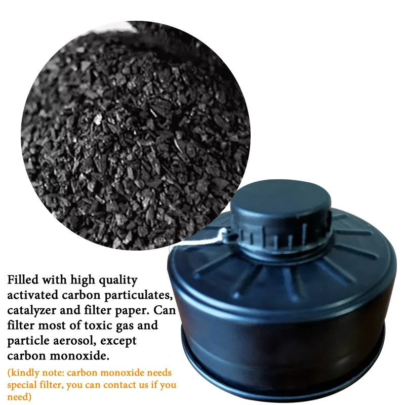 Alloy Black 40MM Interface Organic Ammonia Acid Gas or Smoke Filter Cartridge Replaced Filters Protect Safety For MF14 Mask