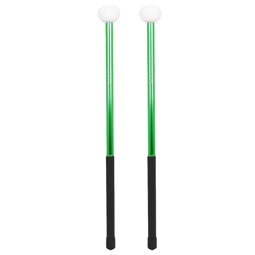 

2 Pcs Aluminum Alloy Drumsticks Mallets Accessories Bass Percussion Replacement Felt