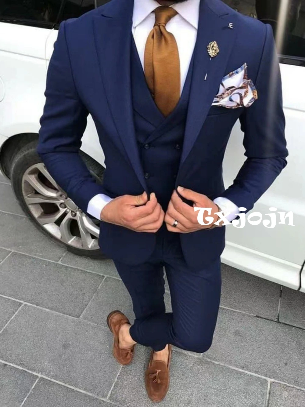 

Mature Confident Business Tuxedo For Men Handsome Men's Suit Set 3 Pieces Wedding Groom Outfit Customized Suits Host Activities