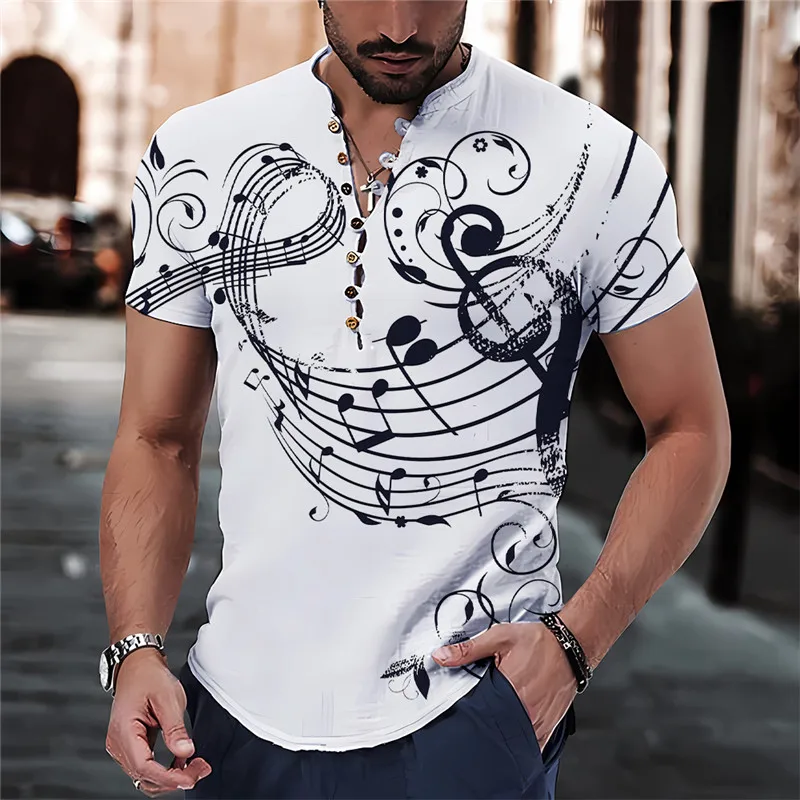 2023 Short Sleeve Men\'S Shirt 3d Fashion Print Oversized Summer Casual Stand Up Collar Shirt Streetwear Men\'S Clothing Tops 3XL