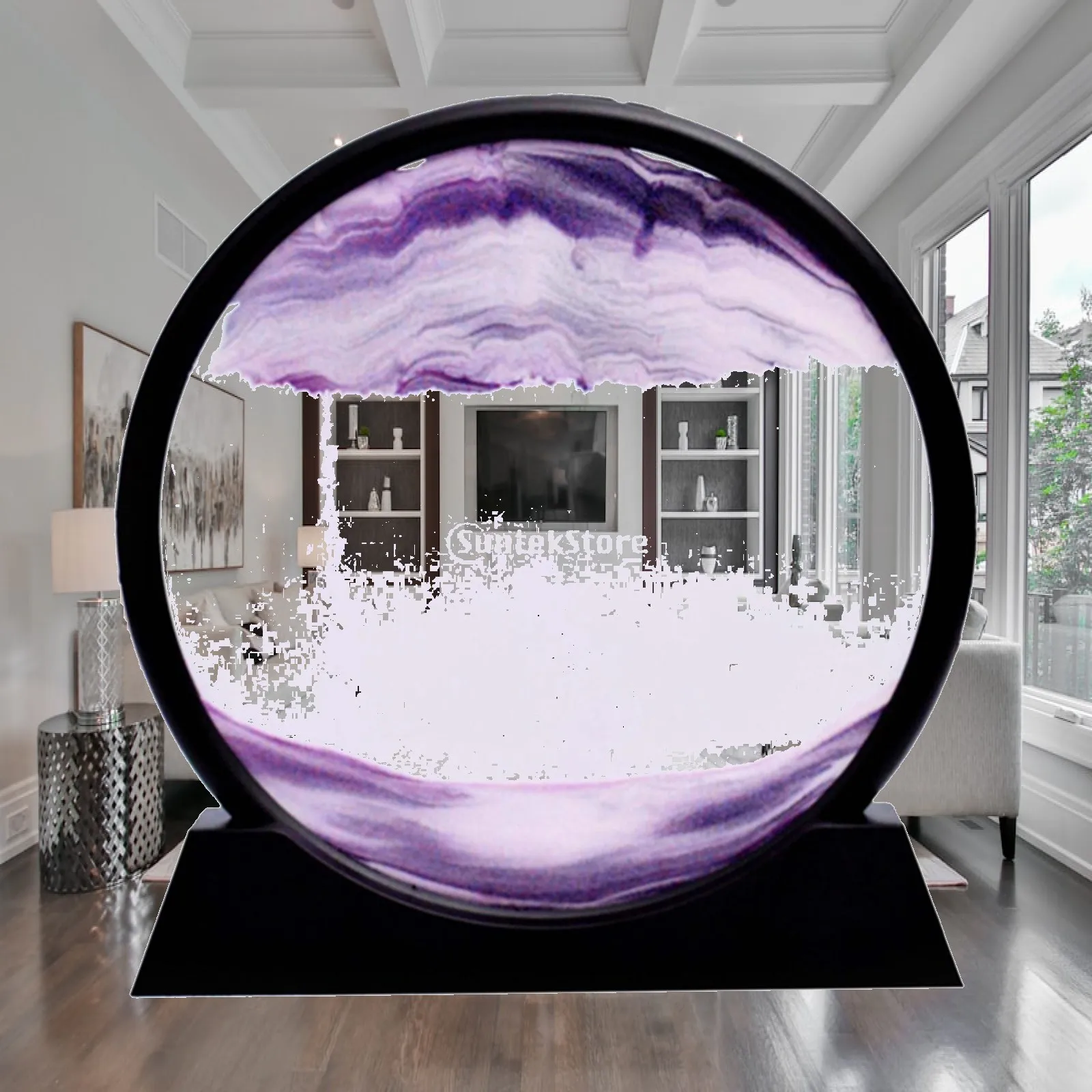 Moving Sand Art Picture Sandscape in Motion Desktop Decor Dynamic Painting Glass Liquid Frame Stress Relief Gift for Students