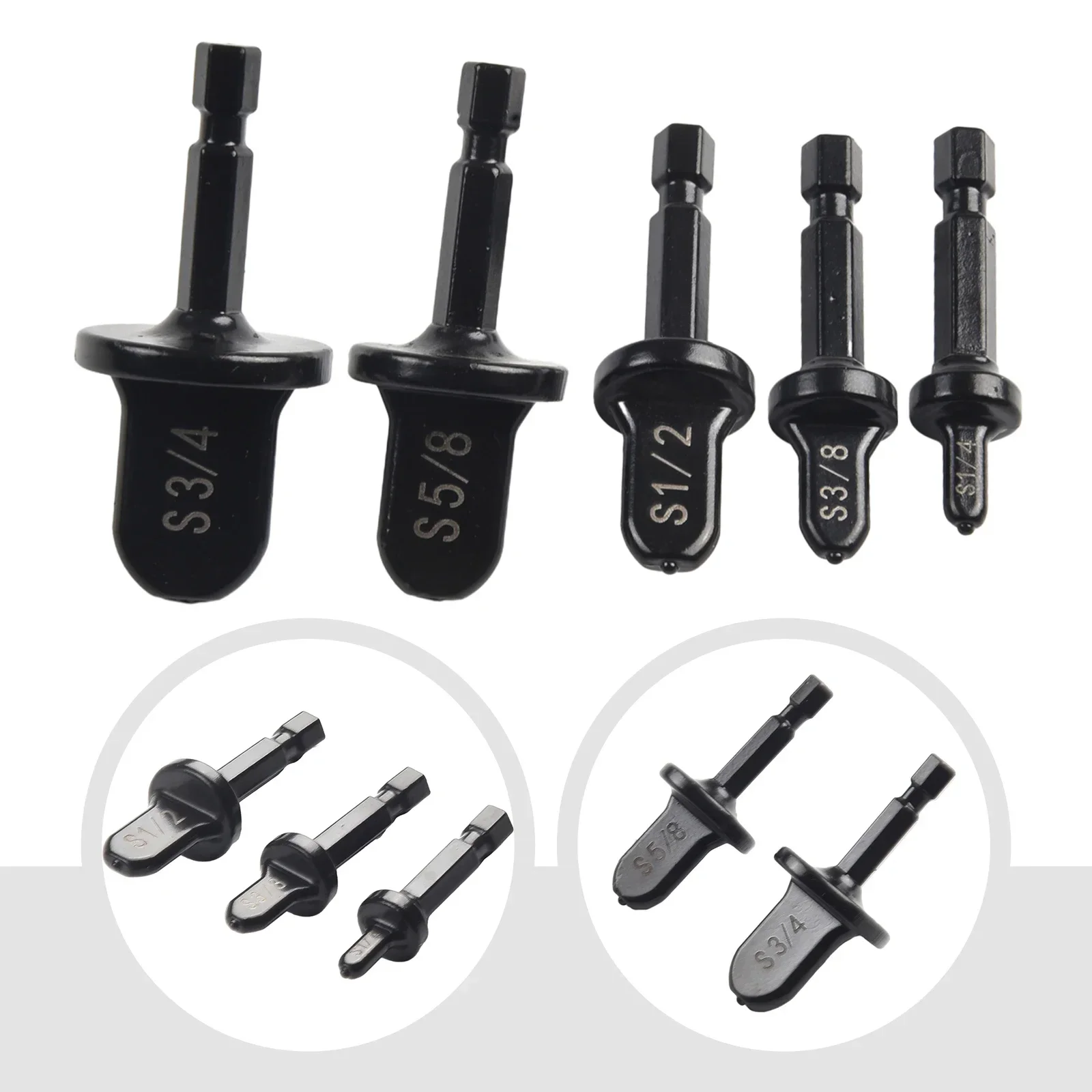 5pcs 50-63mm Tube Expander HVAC Tools Air Conditioner Swaging Flaring Set Black High Carbon Steel Tool Accessories