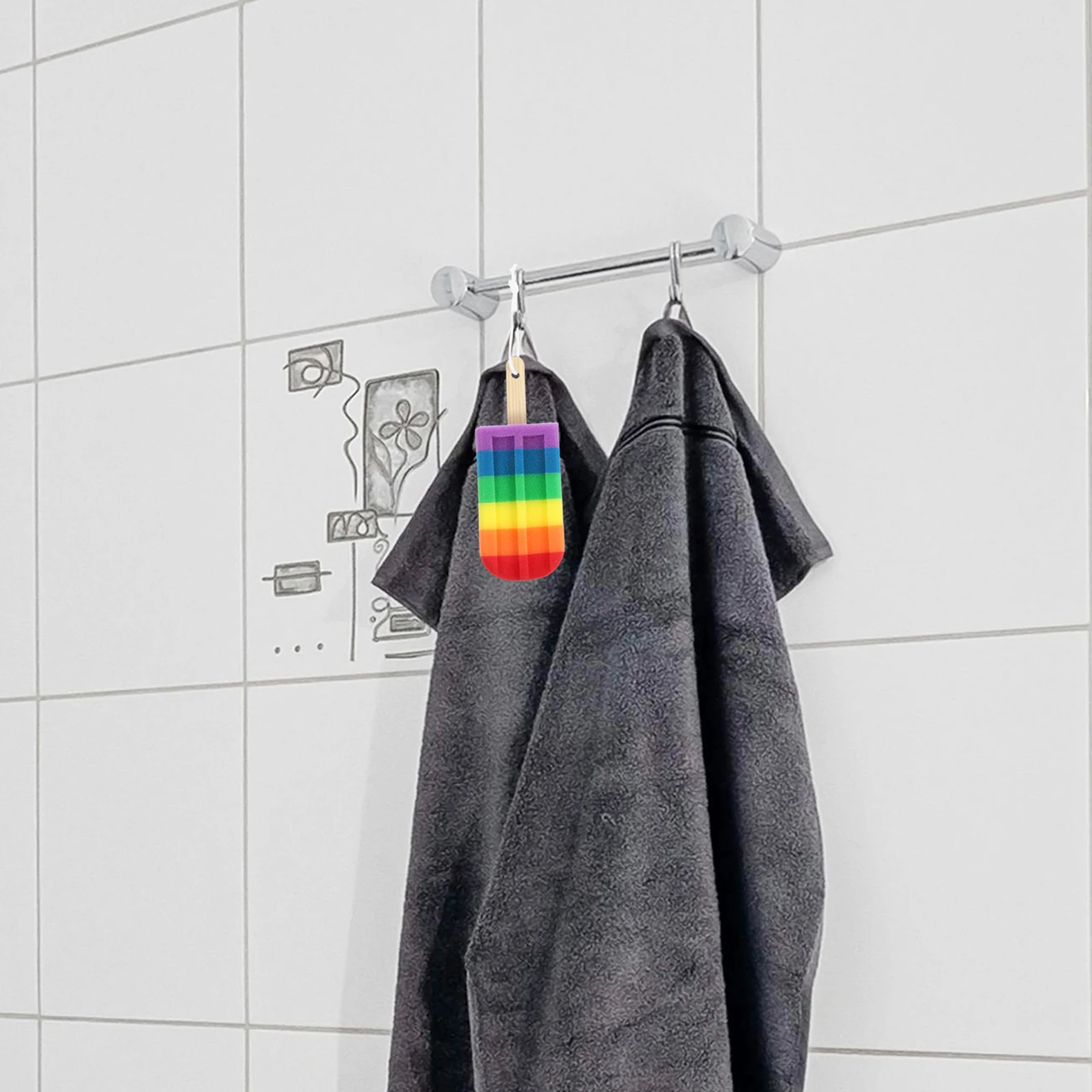 

Colorful Bath Sponge Ice Cream Shaped Exfoliating Body Scrubber for Shower Cleaning Rich Foam Lather Making Gentle