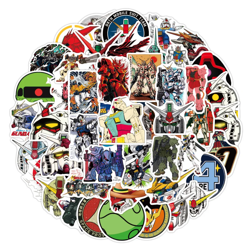 10/30/50pcs Classic Japan Anime GUNDAM Stickers Cool Cartoon Graffiti Sticker Toy Decals for Phone Case Water Bottle Stationery