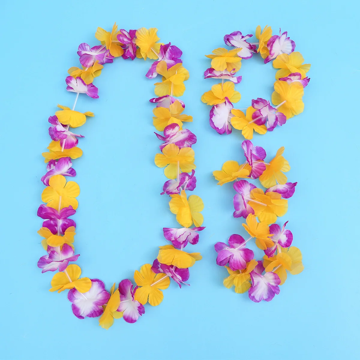 

3 Set/12 Two-color Wreath Flower Garland Hawaii Party Favors Artificial Flowers Hanging