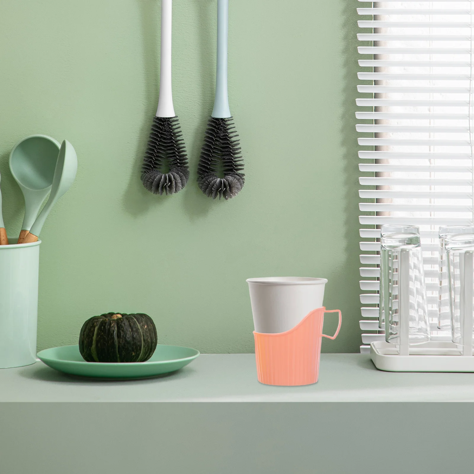 

20Pcs Anti-Scalding Paper Cup Holder Disposable Coffee Cup Sleeve Portable Insulated Display Rack for Coffee Tea Shops Cafes