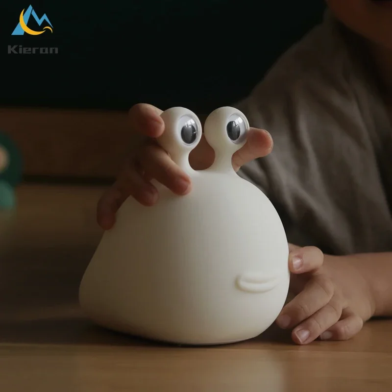 Desenhos animados Slug LED Night Light, Quarto dormindo proteção para os olhos, Silicone cabeceira piso lâmpadas, Baby Feeding TableLamp, Room Decor