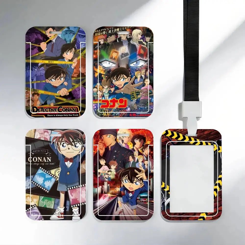 Porta Tarjetas de Identificación de Anime D-Detective C-Conan, Correa para el Cuello, Colgante, Porta Credenciales, Llavero, Estuche para Credenciales de Trabajo, Regalo