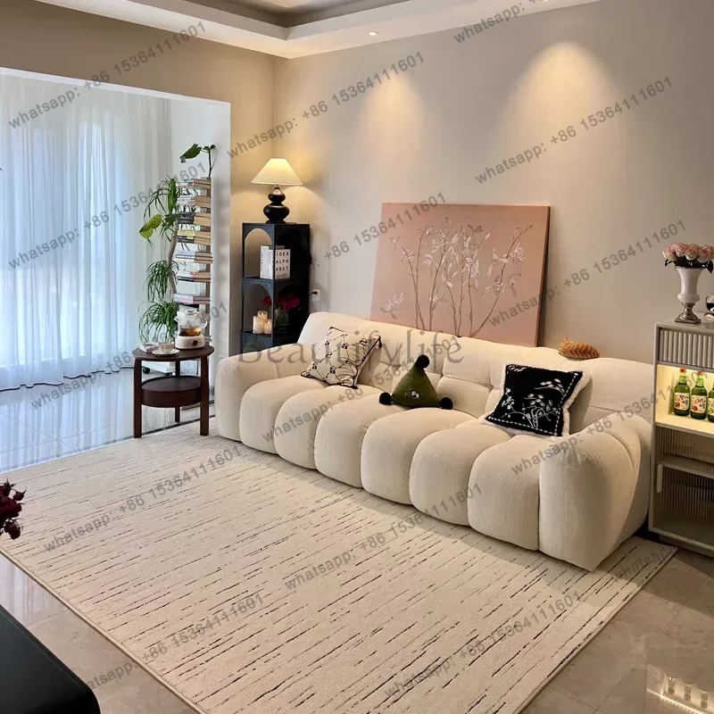 Designer Modern Living Room Sofa Minimalist Family Comfortable Couch Living Room Sofa Puff Replica Divano Postmodern Furniture