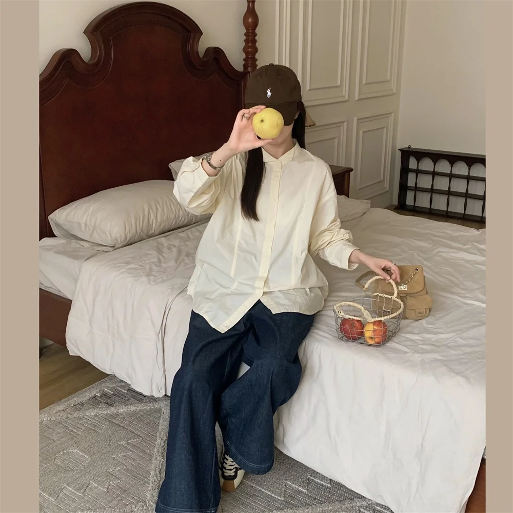 

Повседневная рубашка для поездок на работу, приталенная, с пэчворком, свободного кроя, плиссированная, женская, дышащая, удобная, с коротким рукавом, однотонная.