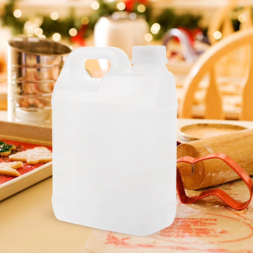 

2pcs Food Packaging Barrel Reusable Plastic Beverage Jug Milk Container Liquid Storage with Handle Secure Lid Juice