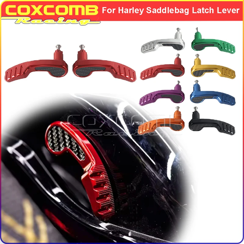 

CNC T6061 Carbon Fiber Saddlebag Latch Lifter Lever Kit For Harley Touring Road Street Glide FLHX 2014-2023 Road King 2017-2024