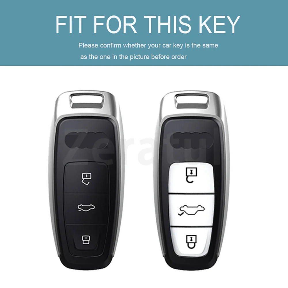 Transparent TPU Shell Fob For Audi A7 S7 RS7 Q8 RSQ8 A6 C8 S6 RS6 A3 8Y A8 D5 4N RS E-tron GT Q4 Q7 4M Car Remote Key Case Cover