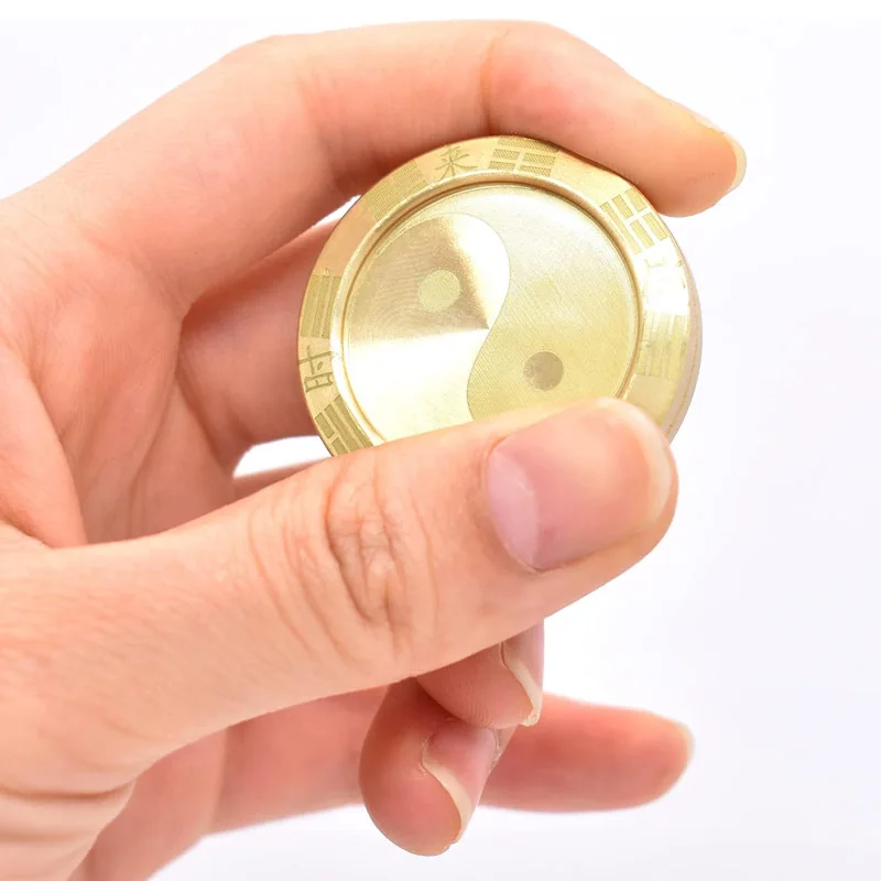 Tai Chi Haptic Coin Magnetic Fidget Slider Clicker Brass Fidget Toys Adults Anxiety Sensory Autism Therapy Juguetes Ansiedad