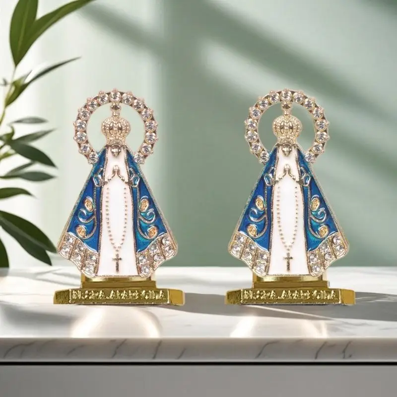 62KD Intricate Engraved Alloy Enamel Altar Figurine Sacred Symbol Gift For Believers