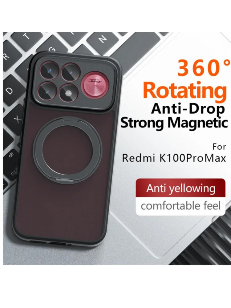 Etui na telefon Redmi K100 Pro Max Poco F9 Pro F8 Ultra z obrotowym uchwytem pierścieniowym, matowa obudowa PC+TPU, odporne na wstrząsy, ochronne etui. — zdjęcie produktu 7