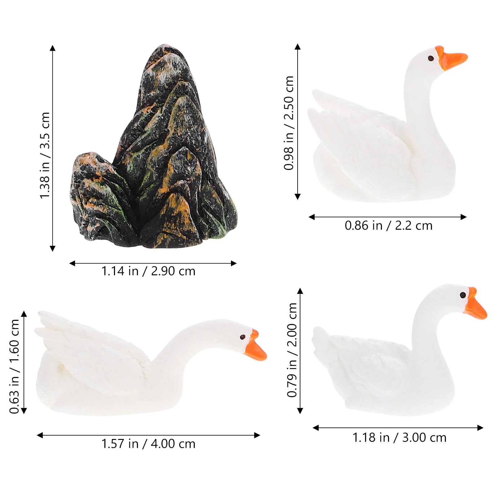 

1Set Lovely Goose Sculpture Durable Resin Garden Yard Lawn Outdoor Decor Miniature Mountain Ornament Adorable Goose Decoration