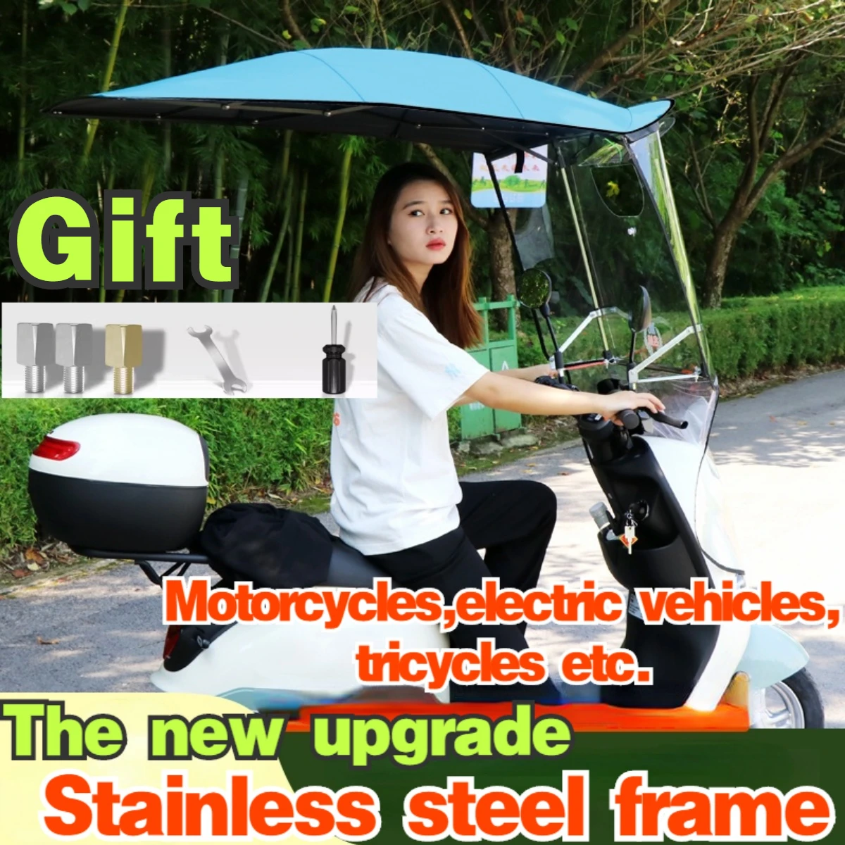 

Electric vehicles Canopy Battery Cars Motorcycle Rain Cover Two-wheel Sunshade Techo Para Moto Umbrella 오토바이 캐노피 Moto Accesorios