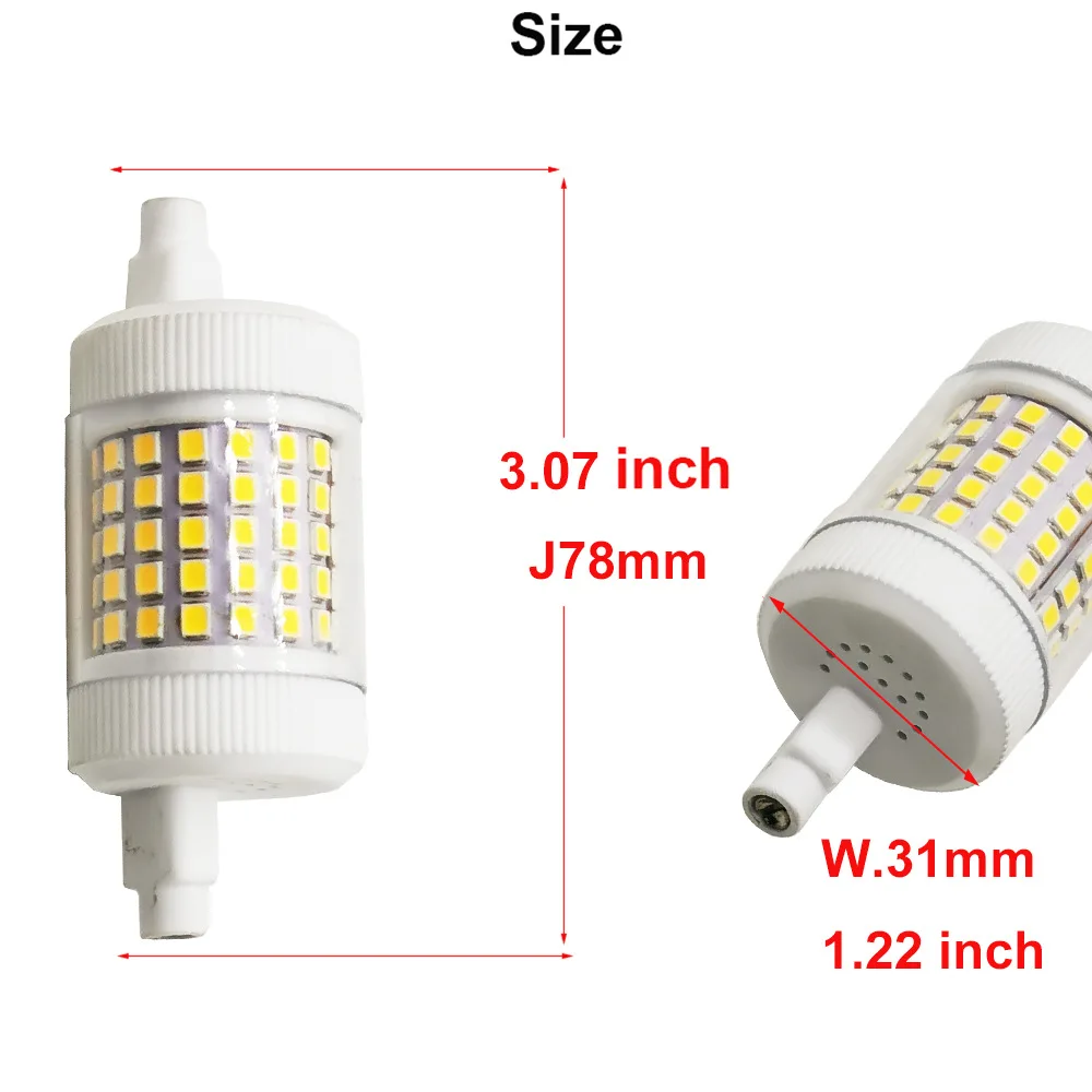 10W Led R7S Light 78mm 150lm/w dimmable J78 RX7S Tube light Equivalent 100w halogen lamp AC110V/220V