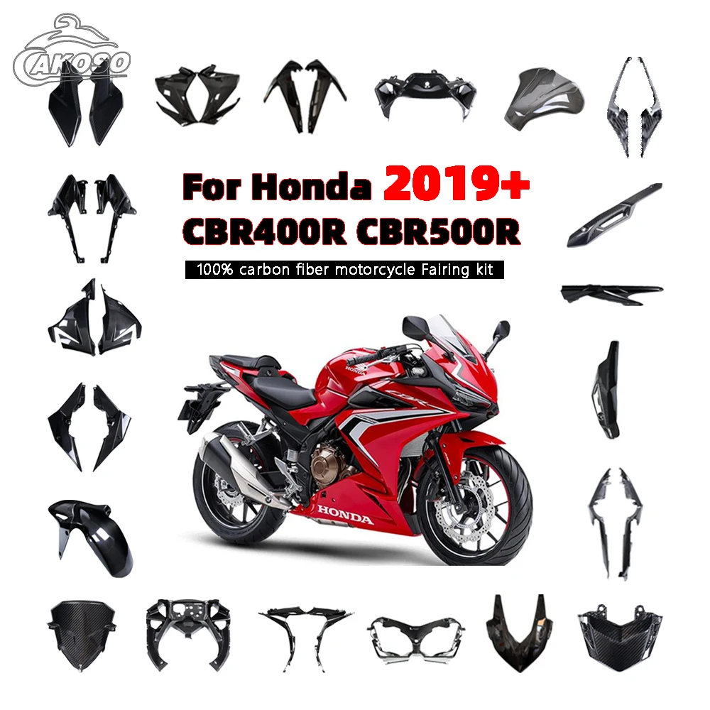 For Honda CBR400R CBR500R 2019+ 3K carbon fiber fairing kit motorcycle modification accessories Exhaust pipe cover Chain cover