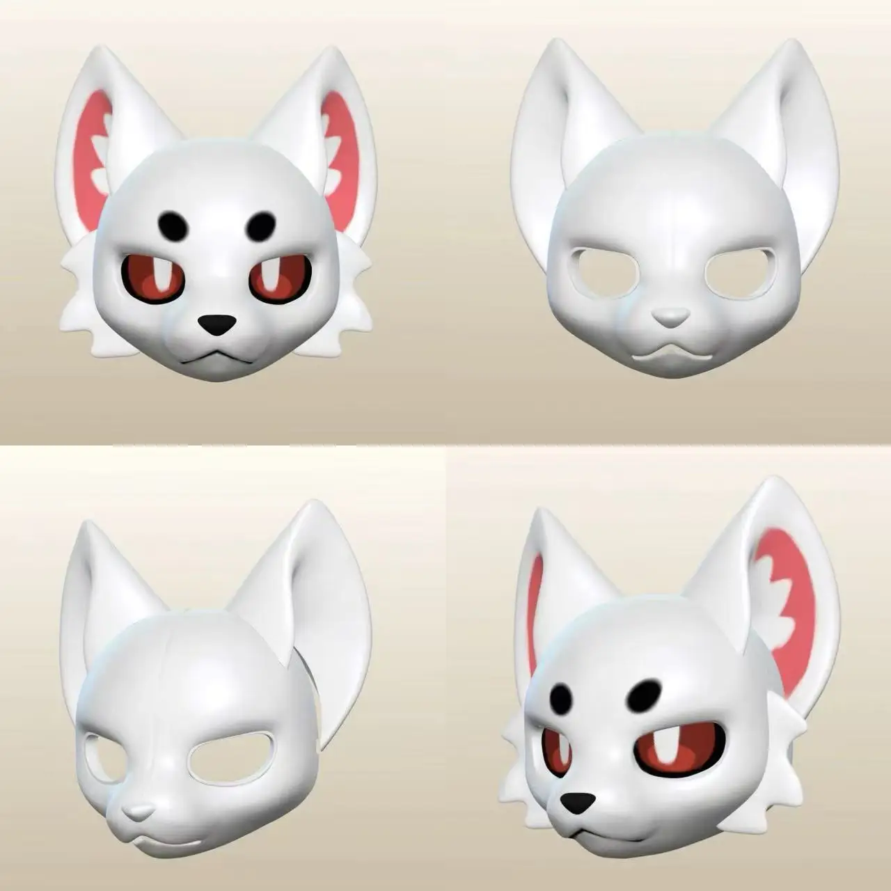 Fursuit Head Base Kemono Short Kiss Cute Canine Wolf Universal Animal Skull Furry 3D Printing DIY Anime Accessorie Cosplay Props