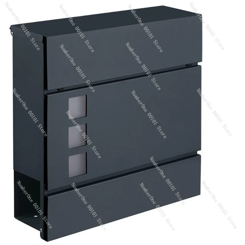Outdoor Wall Mounted Lockable Mailbox with Viewing Window Easy Install Storage Post Box Weather Resistant Metal Letter Holder