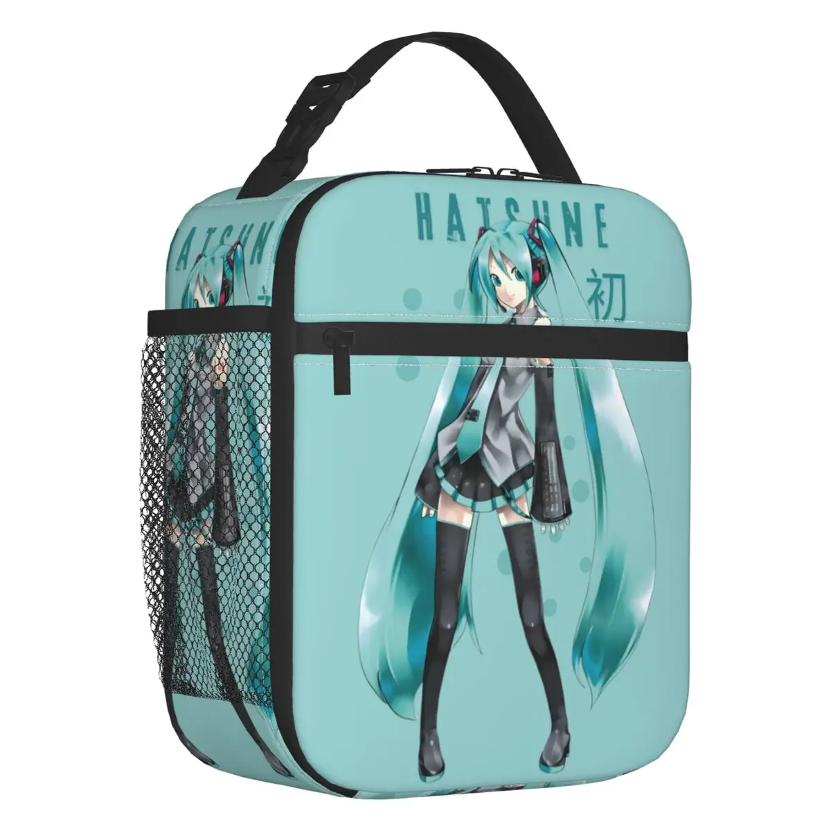 カスタム初音ミク-vocaloid-ロックアニメ断熱ランチバッグ-キャンプ旅行用-防水クーラー-保温弁当箱-ユニセックス