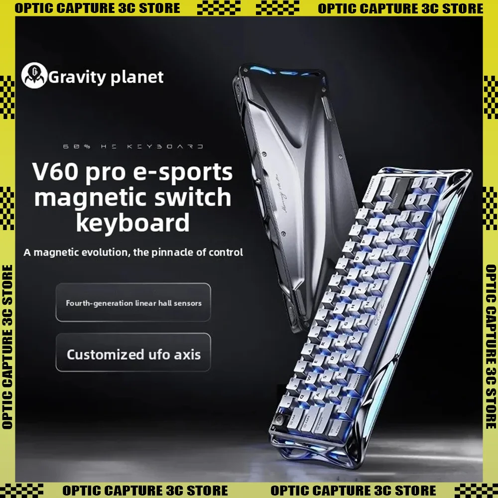 

GravaStar V60 Pro Magnetic Switch E-sports Keyboard RT0.005 8K Gasket Gaming Keyboard Aluminium Alloy Low Delay PC Gamer Gifts