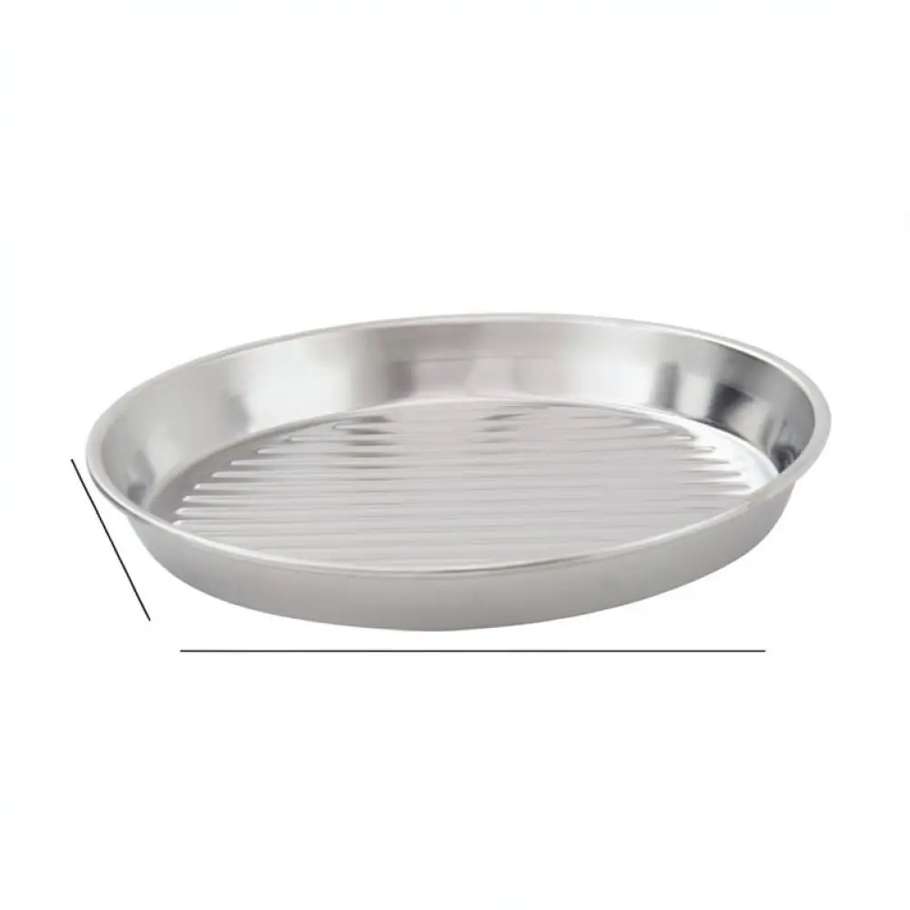 Portable Stainless Steel BBQ Griddle Pan Korean Style Camping Cookware Indoor Outdoor Flat Plate Kitchen Cooking