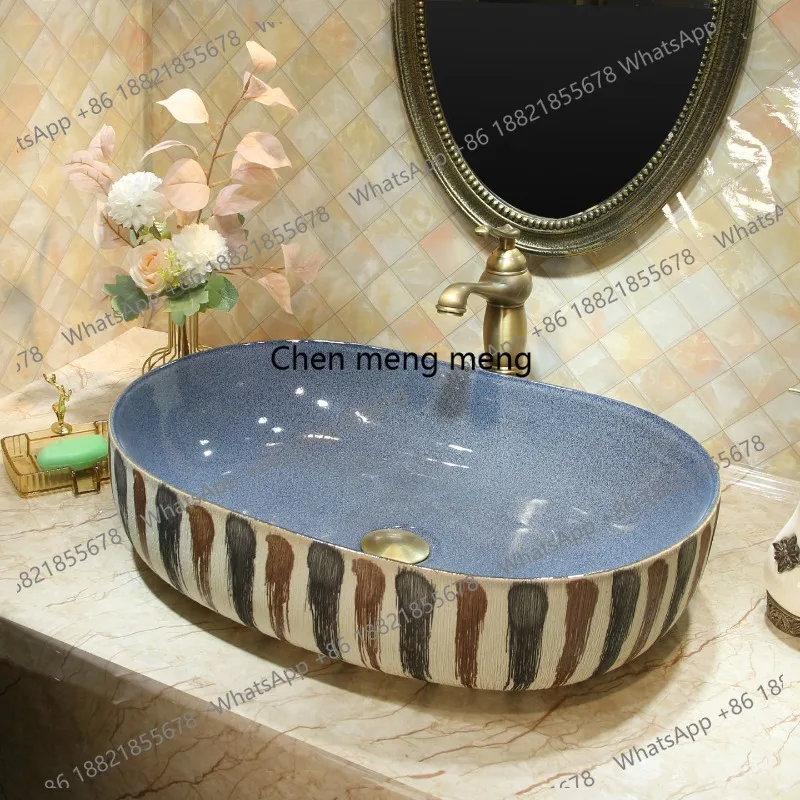 

Большая американская керамическая раковина для ванной комнаты, новая ретро-модель для дома и балкона