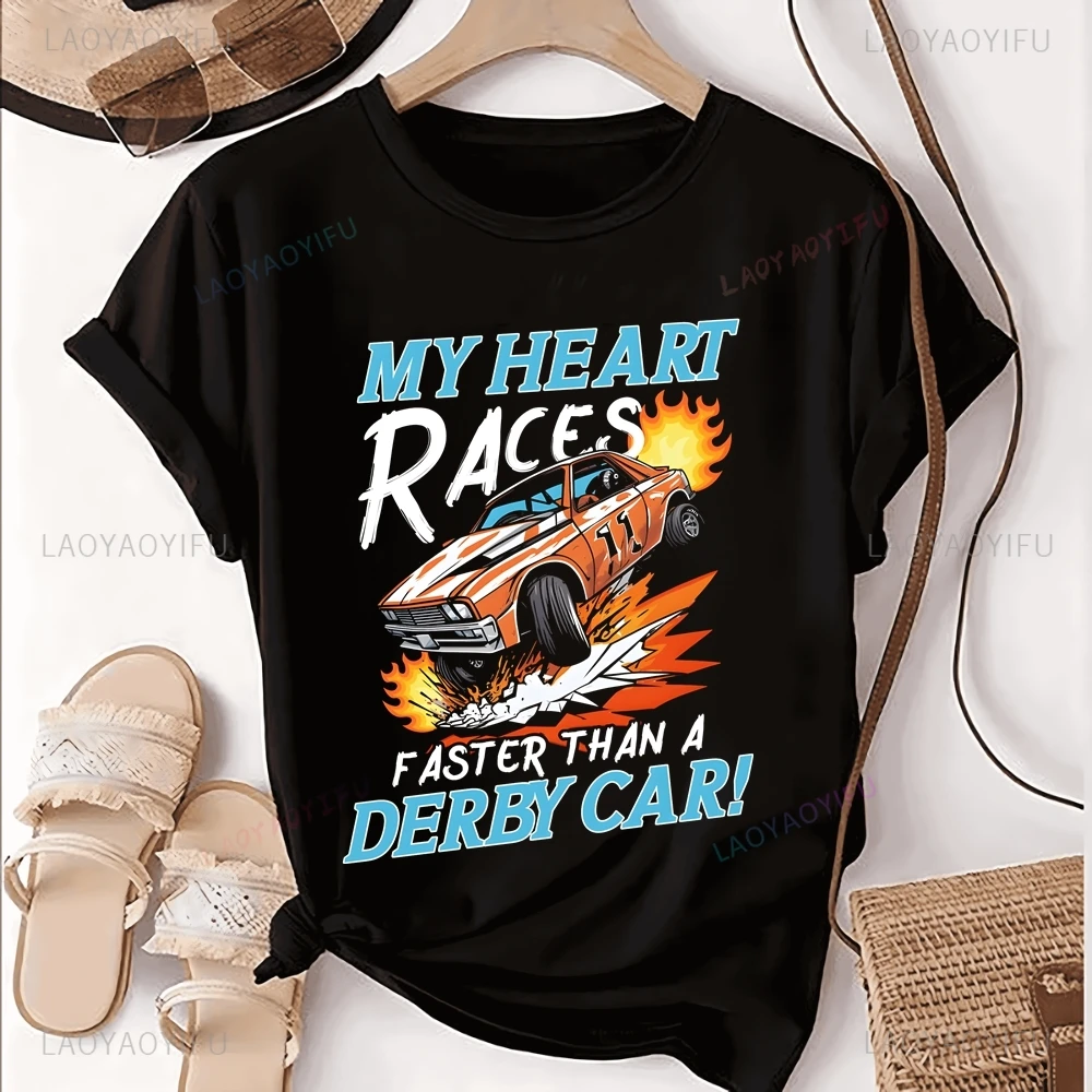 Vintage Demo Derby Demolition Derby Demolition Derby Enthusiast Printed T-shirt Top Trend Unisex Shirt Pattern Oversized T-shirt