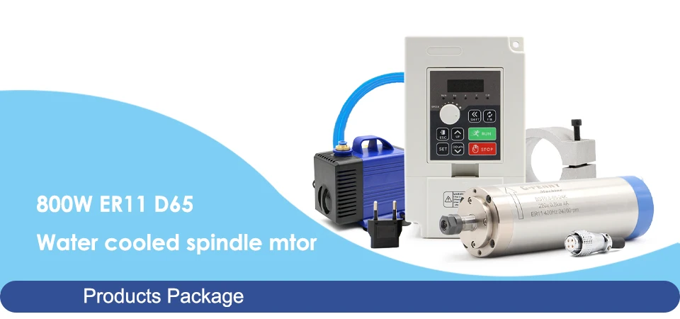 G-Penny 800W wassergekühlter CNC-Spindel-Kit, 24000 U/min, 0,01 mm Genauigkeit, 4 Lager, 1,5 kW VFD, 65 mm Halterung und Pumpe für Holz und Aluminium – Detail 1