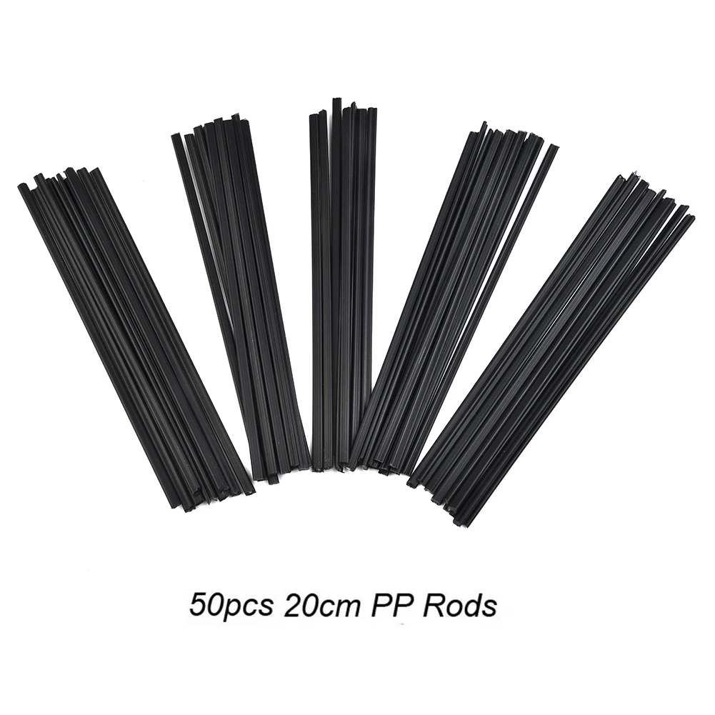 50pcs 200mm Black PP Welding Rods for Plastic Car Bumper Repair PP Pipe Splicing and Battery Housing Restoration