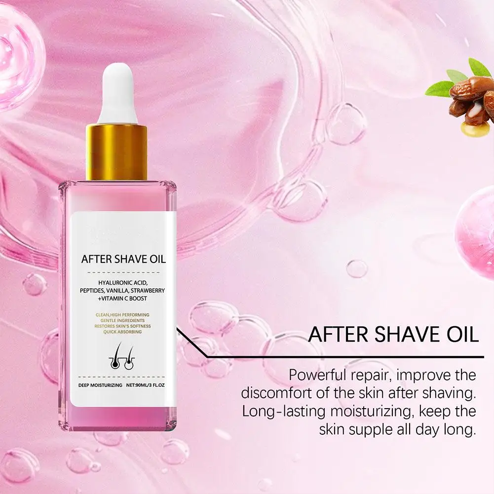 Strawberry Vanilla Aftershave Essential Oil Soothing Post-Shave Treatment Moisturizing Skin Promotes Smooth Hydrated Skin