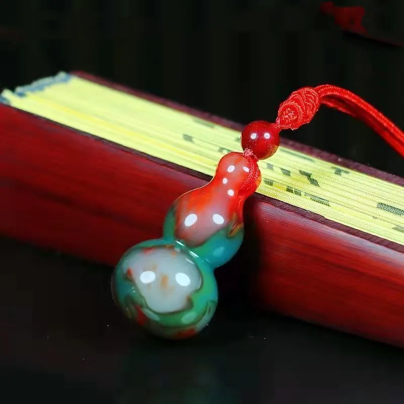 Xinjiang Gobi Color Jade Gourd Pendant for Men and Women Fulushou Joker Pendant