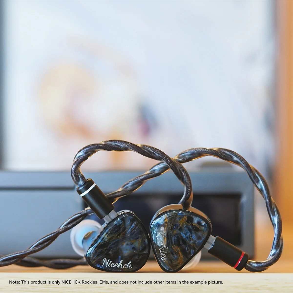 ما قبل البيع NICEHCK Rockies HiFi IEM 1DD + 2 Knowles BA + 2 Sonion EST قابل للاستبدال 0.78 2Pin الطبيعية Pietersite Faceplate الصوت ياربود