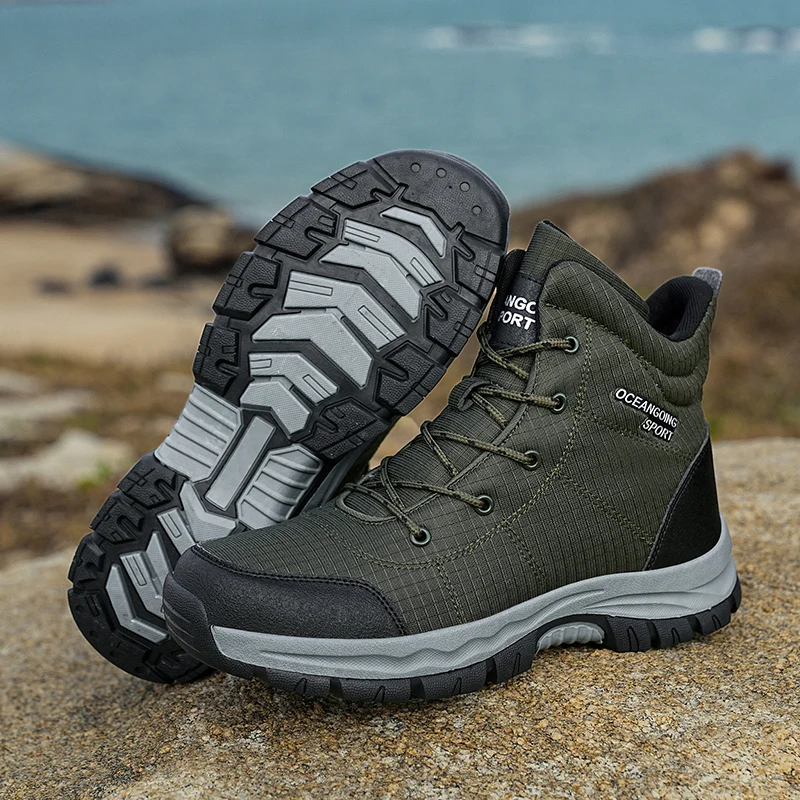 YRZL Thermo-Winterstiefel für Herren, wasserdicht, Schneestiefel, 2025, rutschfest, warm gefüttert, leicht, bequem, Outdoor-Wander-Arbeitsschuhe